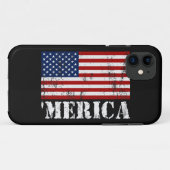ヴィンテージ「MERICA米国の旗のiPhone 5の場合 Case-Mate iPhoneケース (裏面(横))