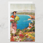 ヴィンテージ Nice Reine コート・ダジュール 便箋 (正面/裏面)