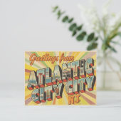 ヴィンテージ「NJアトランティックシティからの挨拶」 ポストカード (スタンド正面)