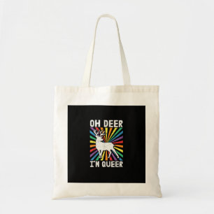 ヴィンテージ Oh Deer I'm Queer プライド LGBT ゲイ レズビアン トートバッグ