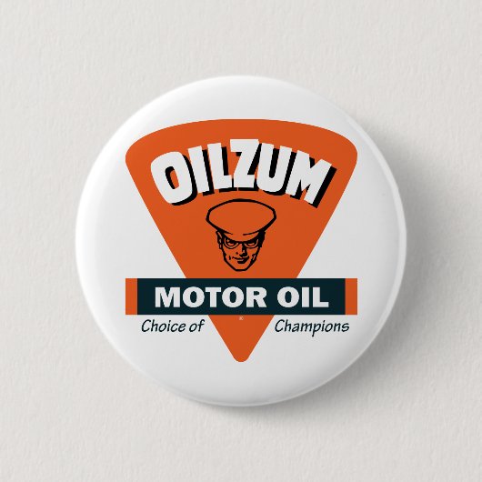 ヴィンテージ Oilzum モーターオイル サイン 缶バッジ (正面)