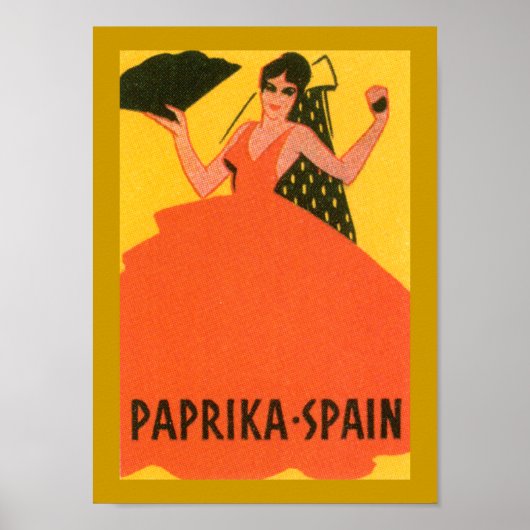 ヴィンテージ「Paprika Spain」ラベル ポスター (正面)