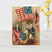 ヴィンテージ_Patriotic_Flags_カード カード (黄色い花)