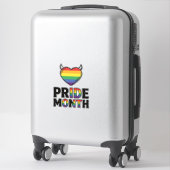 ヴィンテージ Pride Month ツ角 ハート Tシャツ デザイン_1 シール (スーツケース)