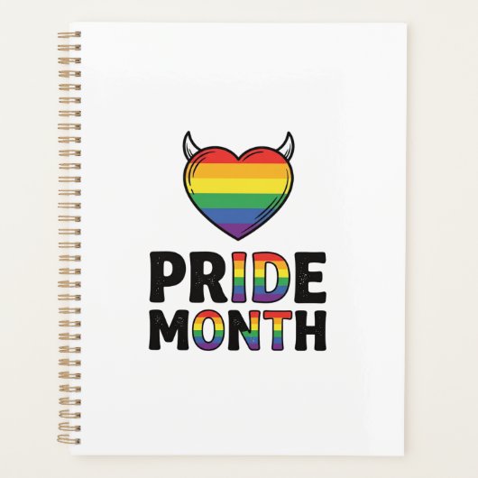 ヴィンテージ Pride Month ツ角 ハート Tシャツ デザイン_1 プランナー手帳 (正面)
