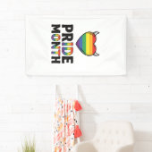 ヴィンテージ Pride Month ツ角 ハート Tシャツ デザイン_1 横断幕 (インサイチュ)