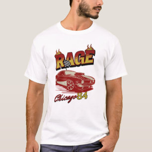 ヴィンテージ"Rage Chicago 84"燃えるマッスルカーレトロ Tシャツ