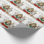 ヴィンテージ-santa-christmas-post-cards-0029 ラッピングペーパー (角)
