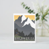 ヴィンテージ「See America」モンタナ旅行ポスター ポストカード (スタンド正面)