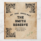 ヴィンテージ "The Smith Reserve" パーソナライズド エイジング ワインラベル (シングルラベル)