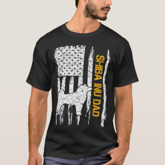 ヴィンテージ USA アメリカ国旗 柴犬 お父さん シルエット Tシャツ