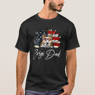 ヴィンテージ USA コーギーのパパ アメリカ国旗 Tシャツ