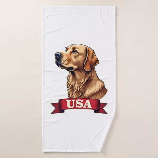 ヴィンテージ USA ゴールデンレトリバー 彫刻Tシャツ バスタオル (バスタオル)
