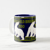 ヴィンテージ「Visit the Brookfield Zoo」 Polar Bear WPA ツートーンマグカップ (正面左)