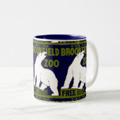 ヴィンテージ「Visit the Brookfield Zoo」 Polar Bear WPA ツートーンマグカップ (正面右)