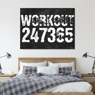 ヴィンテージ Workout 247365 テキストが擦り切れて傷だらけ キャンバスプリント