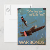 ヴィンテージ WW2 クラシック トラベル ポスター ポストカード (正面/裏面)