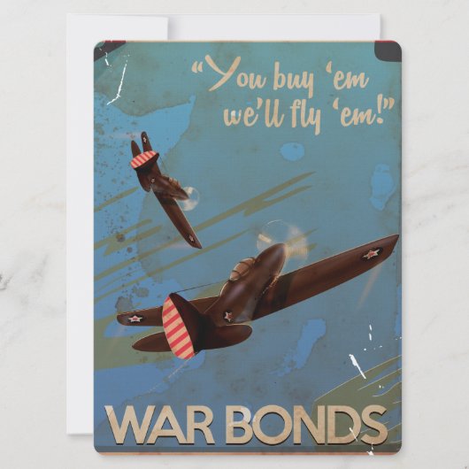 ヴィンテージ WW2 クラシック トラベル ポスター 招待状 (正面)