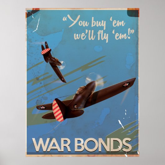 ヴィンテージ WW2 戦時債券 旅行ポスター ポスター (正面)
