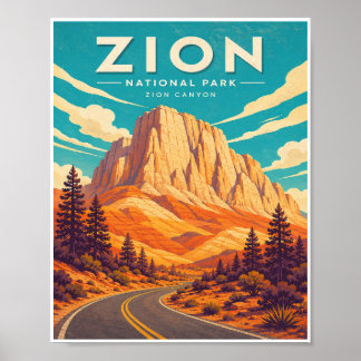 ヴィンテージ Zion National Park トラベル ポスター