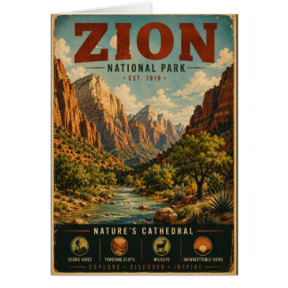 ヴィンテージ Zion National Park 風景ポスター