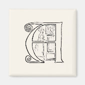 ヴィンテージAのイラストレーション マグネット (正面)