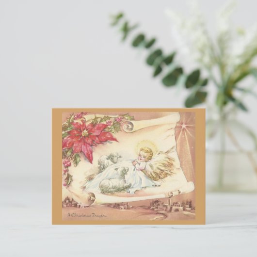 ヴィンテージAクリスマス祈りの言葉 シーズンポストカード (スタンド正面)
