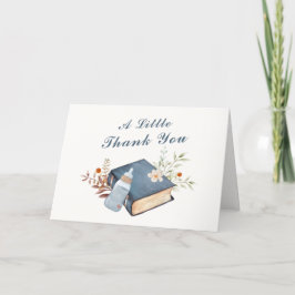 ヴィンテージA新しいチャプター本のボトル赤ちゃんシャワー サンキューカード