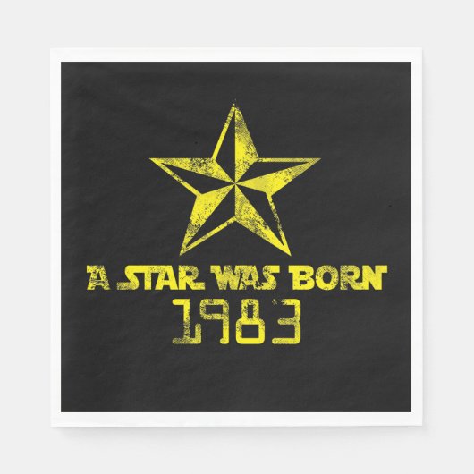 ヴィンテージA星は1983生まれ年の黄星だった スタンダードランチョンナプキン (正面)