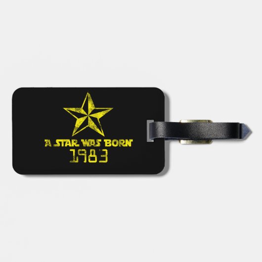 ヴィンテージA星は1983生まれ年の黄星だった ラゲッジタグ (裏面横)