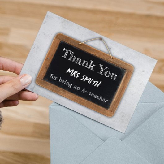 ヴィンテージA +先生ユニークチョークボードスクール サンキューカード