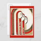 ヴィンテージA Christmas Carol restored WPA シーズンポストカード (正面/裏面)