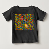 ヴィンテージABC子供のアルファベットイラスト ベビーTシャツ (正面)