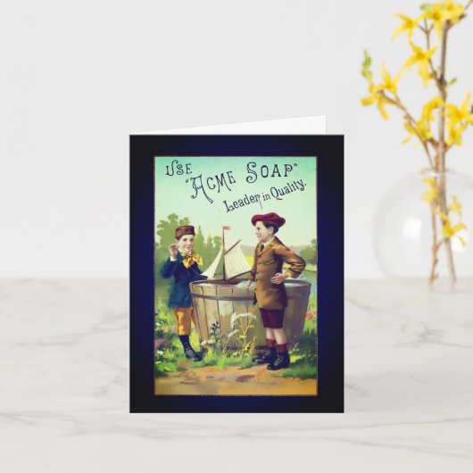 ヴィンテージAcme Soap Ad 空白の Noteカード カード (黄色い花)