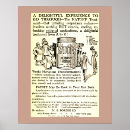 ヴィンテージAd 1913減量クリームFATOFF ポスター
