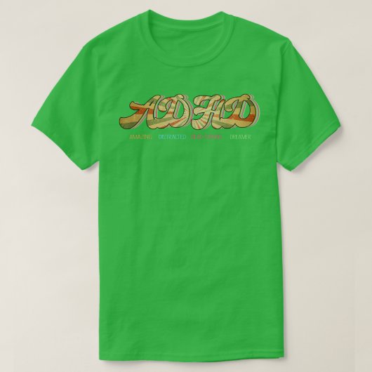 ヴィンテージADHD自閉症メンタルヘルス認識度アマジン Tシャツ (デザイン正面)