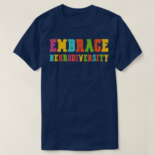 ヴィンテージADHD自閉症ASD抱擁ニューロダイバーシティ Tシャツ (デザイン正面)