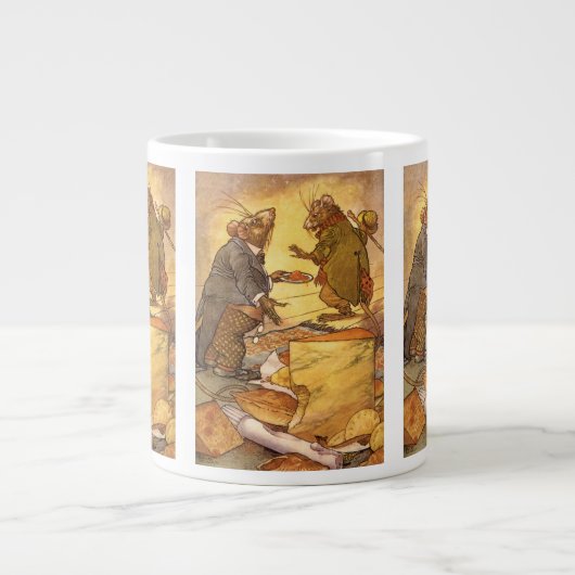 ヴィンテージAeop's Fable, Country Mouse, City Mouse ジャンボコーヒーマグカップ (正面)