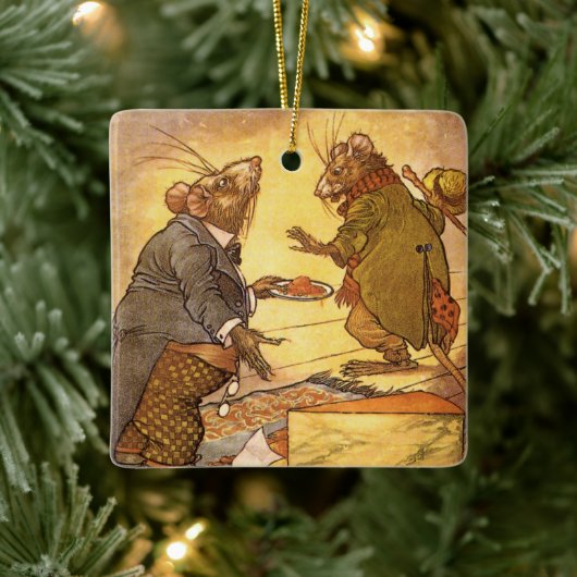 ヴィンテージAeop's Fable, Country Mouse, City Mouse セラミックオーナメント (ツリー)