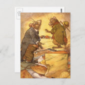 ヴィンテージAeop's Fable, Country Mouse, City Mouse ポストカード (正面/裏面)