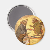 ヴィンテージAeop's Fable, Country Mouse, City Mouse マグネット (正面/裏面)