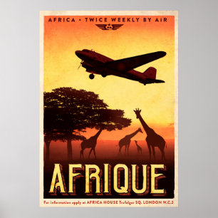 ヴィンテージAFRIQUE旅行ポスター ポスター