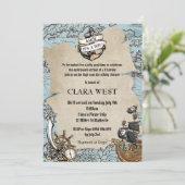 ヴィンテージAhoy It's a Boy Pirate Baby Shower Map 招待状 (スタンド正面)