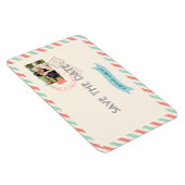 ヴィンテージAirmail結婚式の日付を写真と一緒に保存 マグネット (右側)