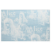 ヴィンテージAliceコラージュ青と白 ファブリック (ファットクウォーター)