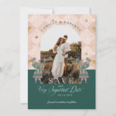 ヴィンテージAlice In Wonderland重要な日付写真 セーブザデート (正面)