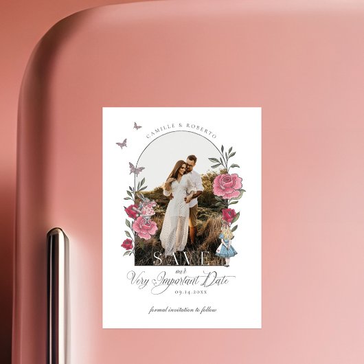 ヴィンテージAlice In Wonderland重要な日付写真 マグネット招待状