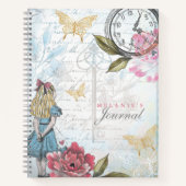 ヴィンテージAlice In Wonderland Decompage Collage ノートブック (正面)