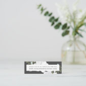 ヴィンテージAnemone結婚のWebサイトRSVPカード スキニー名刺 (スタンド正面)