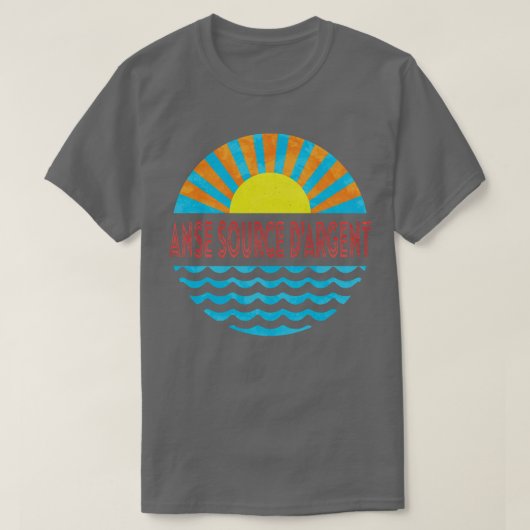 ヴィンテージAnseソースDArgentビーチ太陽と波 Tシャツ (デザイン正面)